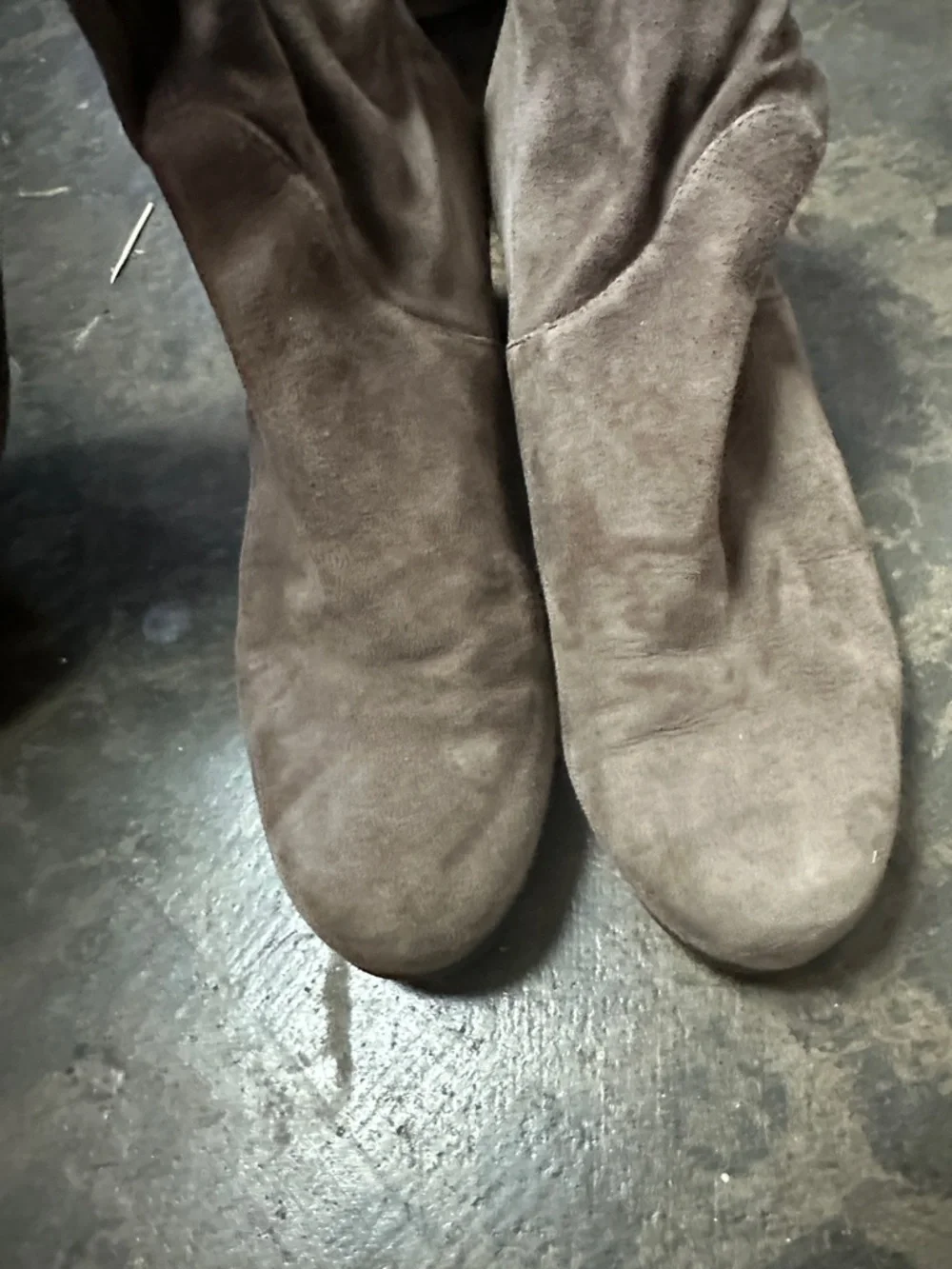 Stuart Weitzman Taupe Suede Over-the-Knee Boots